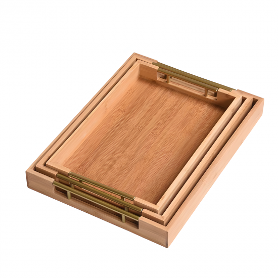 Wooden Tray Set 3 Pcs